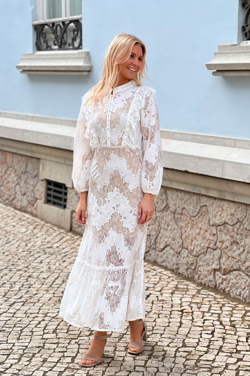 Loved By Lykke - Kjole - Yrsa Ls Dress - White