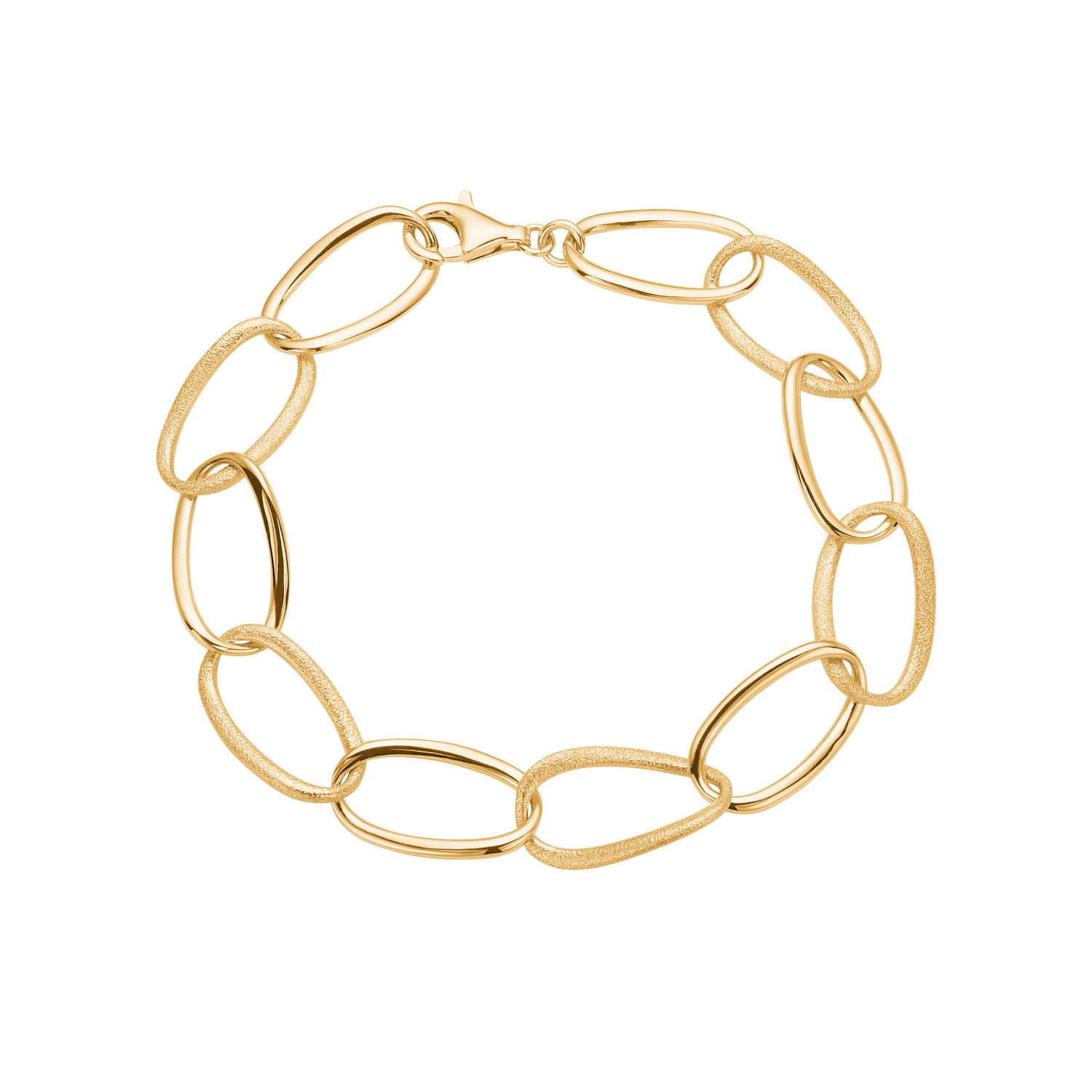 Armbånd I Forgyldt Sølv I Blank Og Mat Overflade