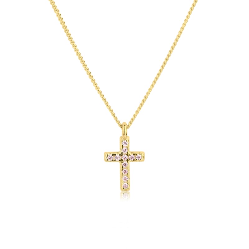 Rose Cross Necklace  Golden