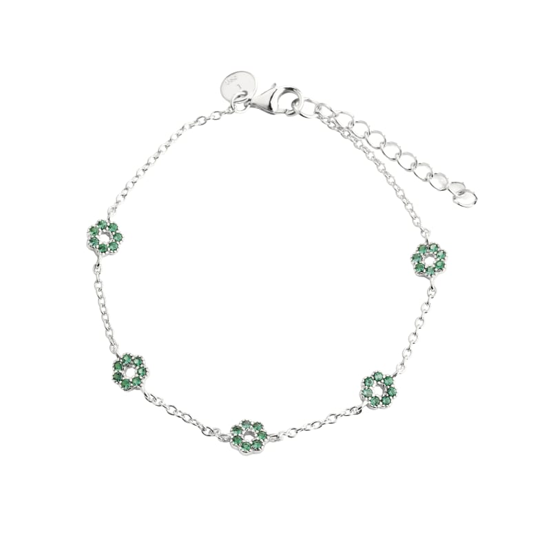 Verde Flower Bracelet  Silver