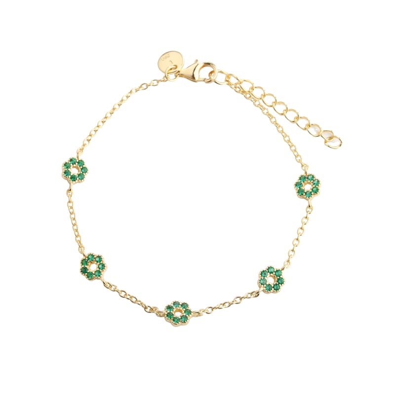 Verde Flower Bracelet  Golden