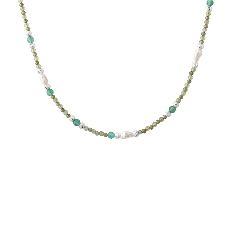 Verde Mix Necklace  Silver