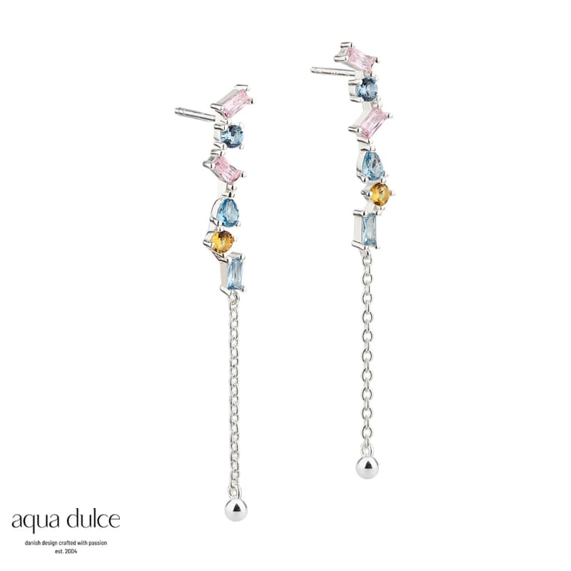 Pastel Baguette Love Earstuds Silver