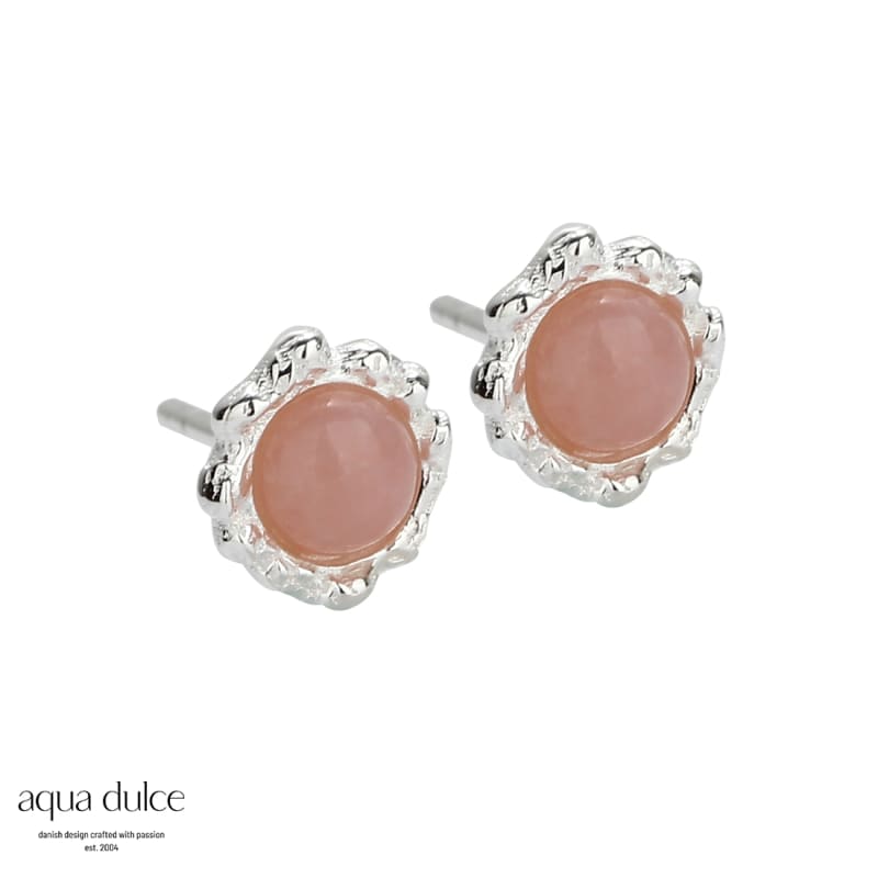 Opal Stud ørestikker I Sterling Sølv Med 6 Mm Pink Opal