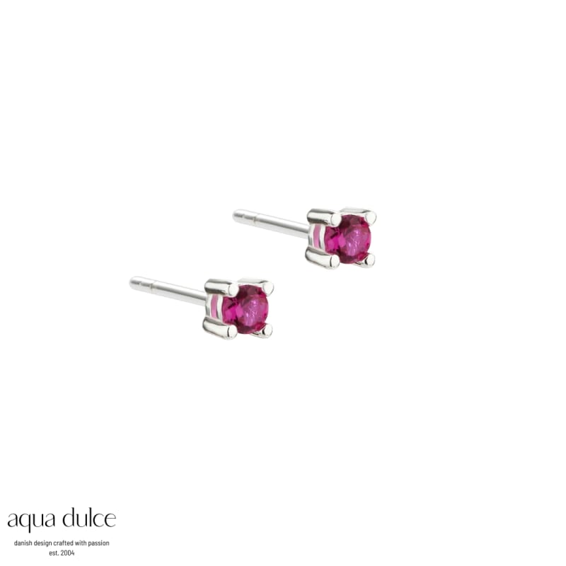 Mini Kaya Pink Earstud  Silver