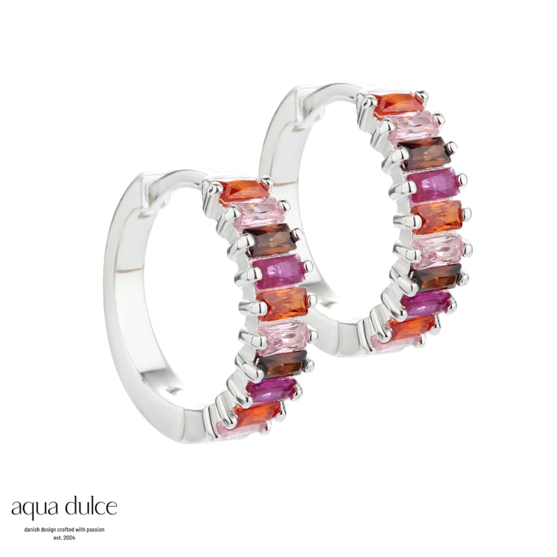 Pink Philina Hoops 15 Mm Silver
