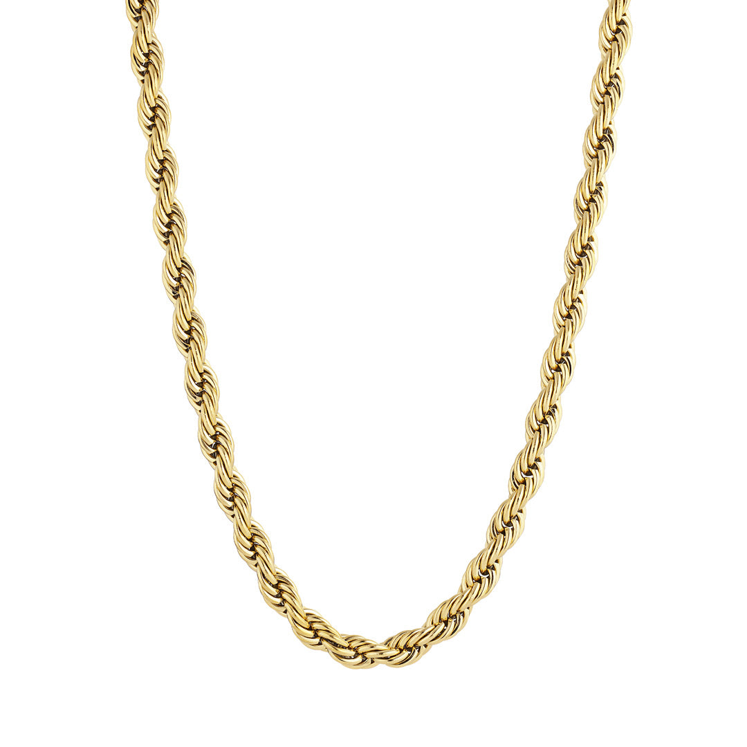 Rope Halskæde 6mm i Forgyldt Stål - Elegant Design