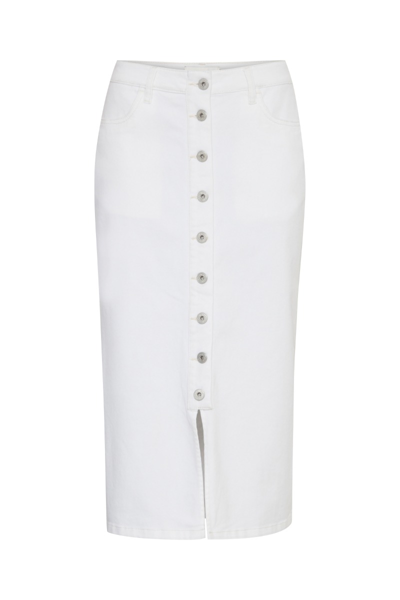 Ichi - Hvid Denim Nederdel - Ziggi Sk2 - Tilbud!