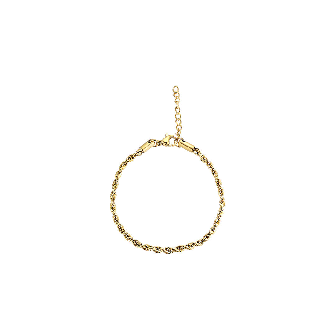 Forgyldt Rope Armbånd - Elegant og Justerbart Smykke