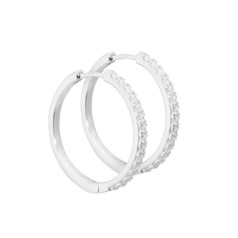 Darling Hoop 25 mm Sølvøreringe med Zirkonia