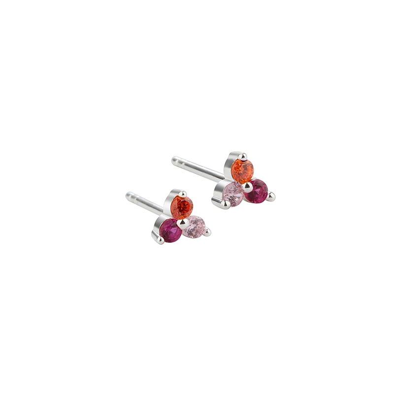 Gunnva Pink Earstud  Silver