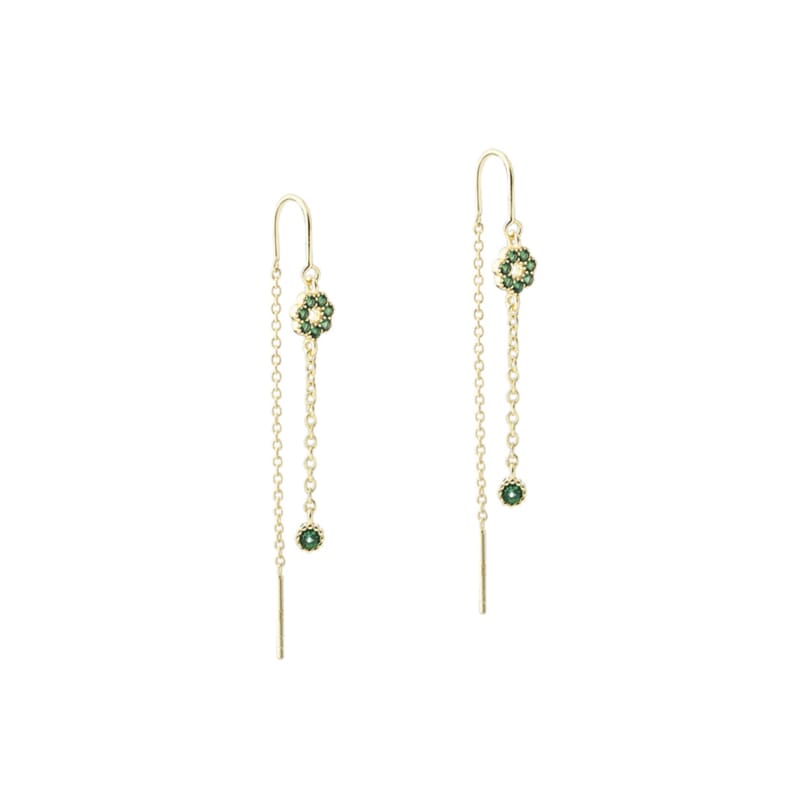 Verde Flower Earththread - Gyldent Smykke med Zirkonia