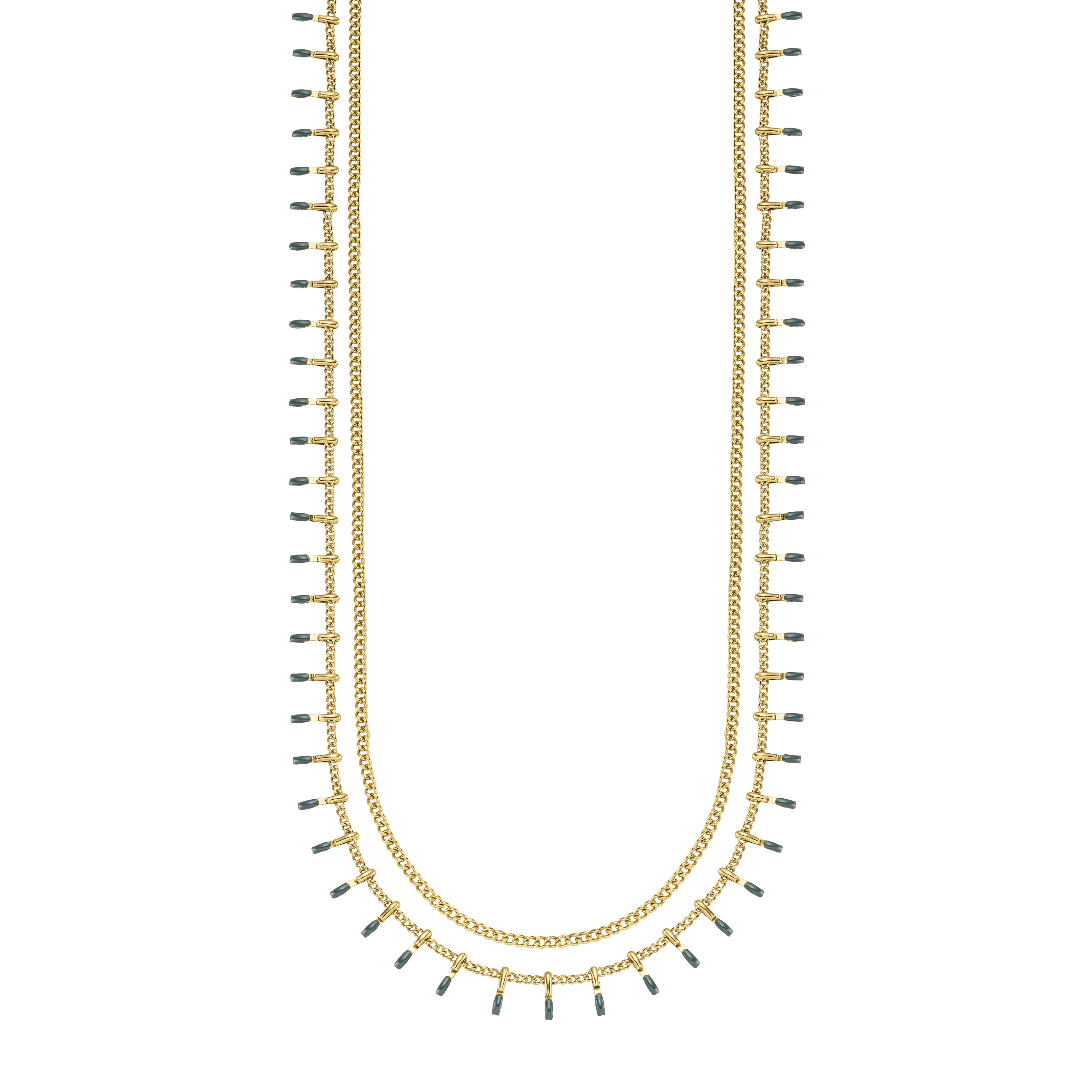 Elegant Aruba Halskæde i Forgyldt Stål med Emalje