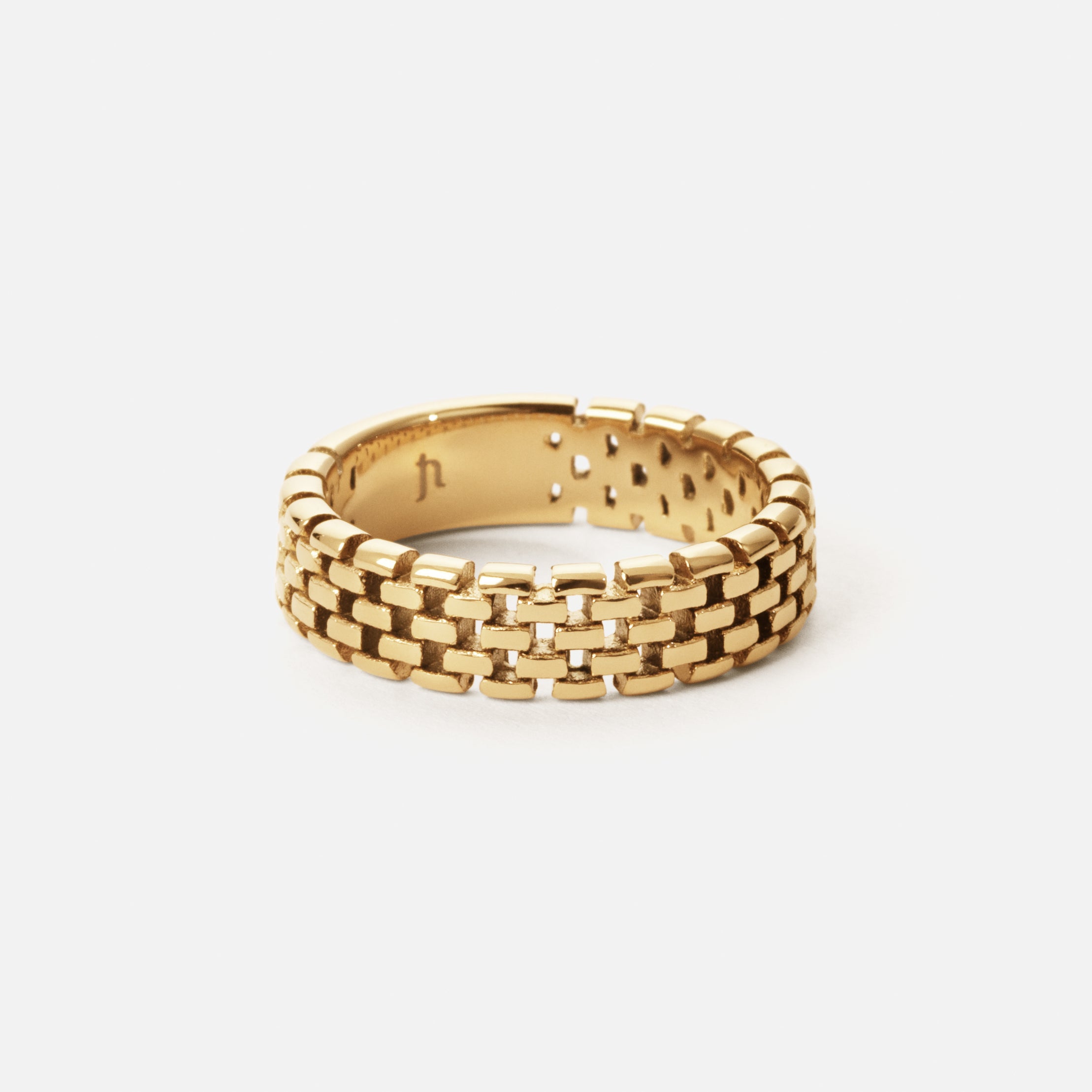 Mesh Ring i 18k Guldbelægning - Elegant Smykke til Stilfulde