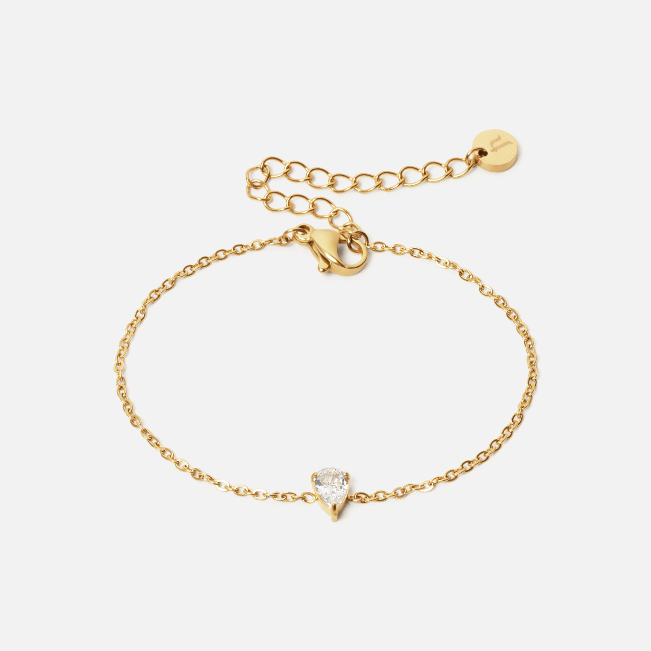 Isdråbe Zirkon Armbånd i 18k Guld - Elegance og Luksus