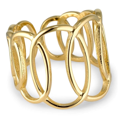 Guld Tyro Justerbar Fingerring i Ædelstål - Unik Design