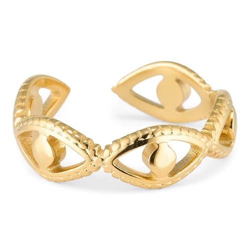 Forgyldt Aradia Ædelstål Ring - Justerbar Smykke 14k