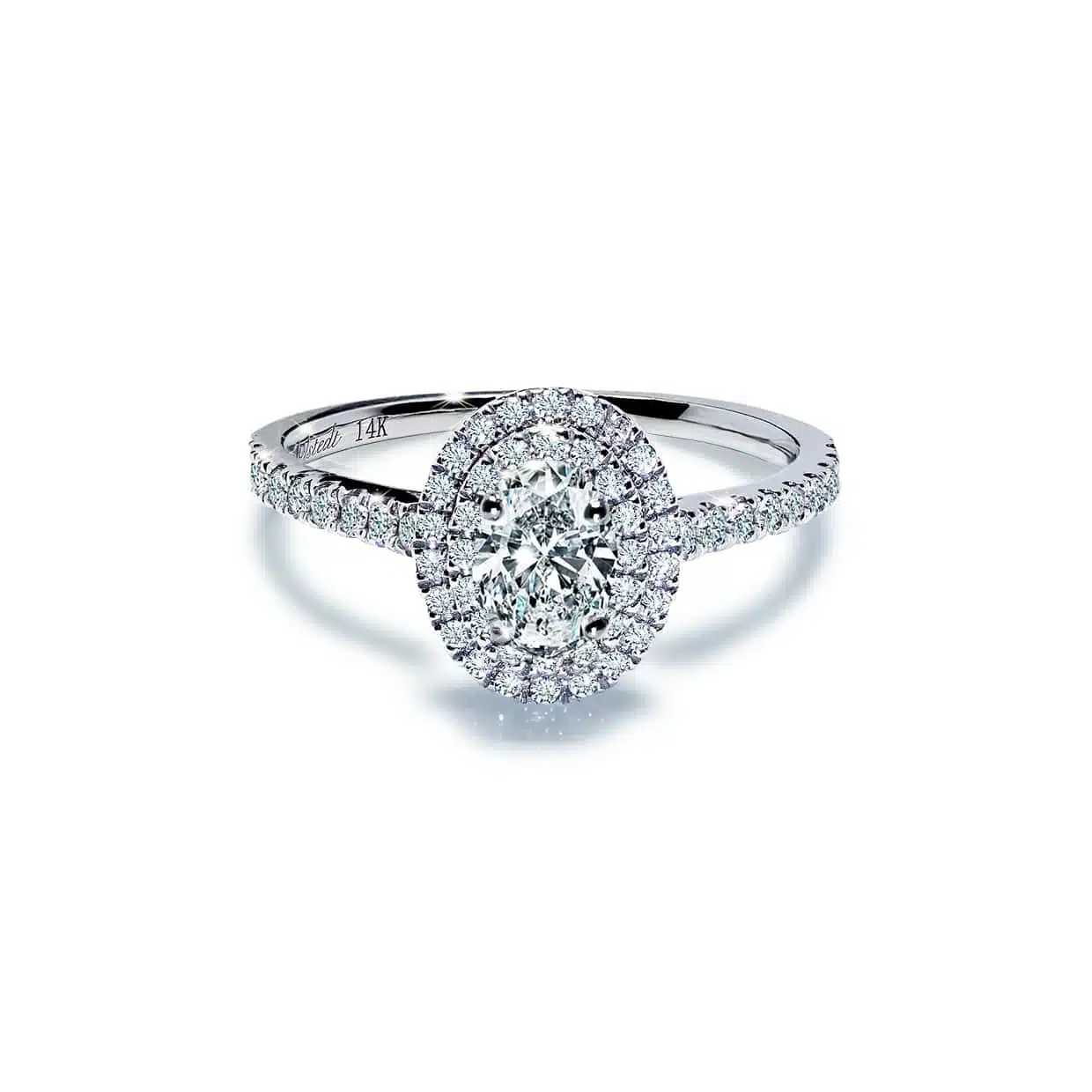 Oxford Dobbelt Halo Oval Ring - Elegante Gaver Til Hende