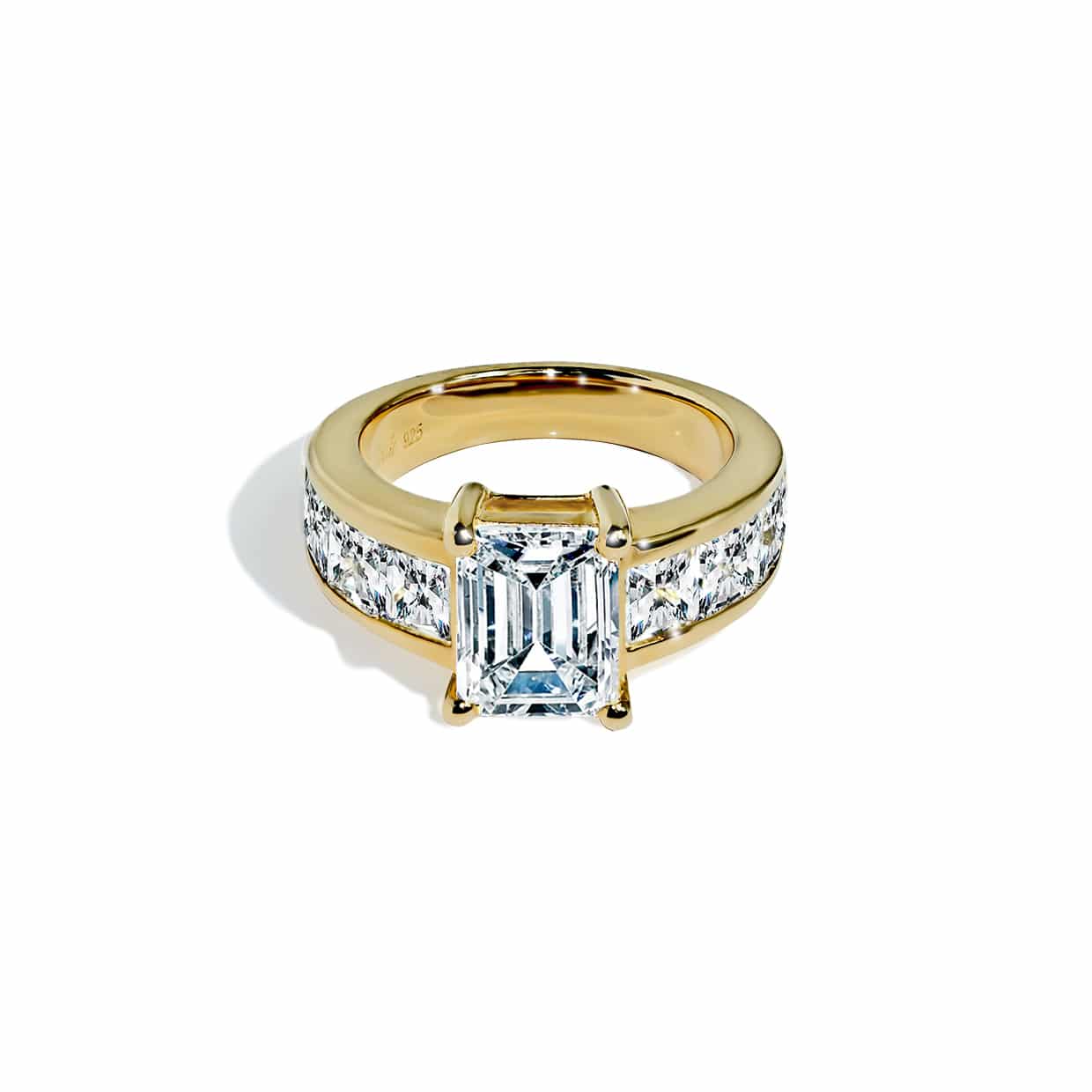 Oxford Radiant Prinsesse Cut Ring i Forgyldt Sølv