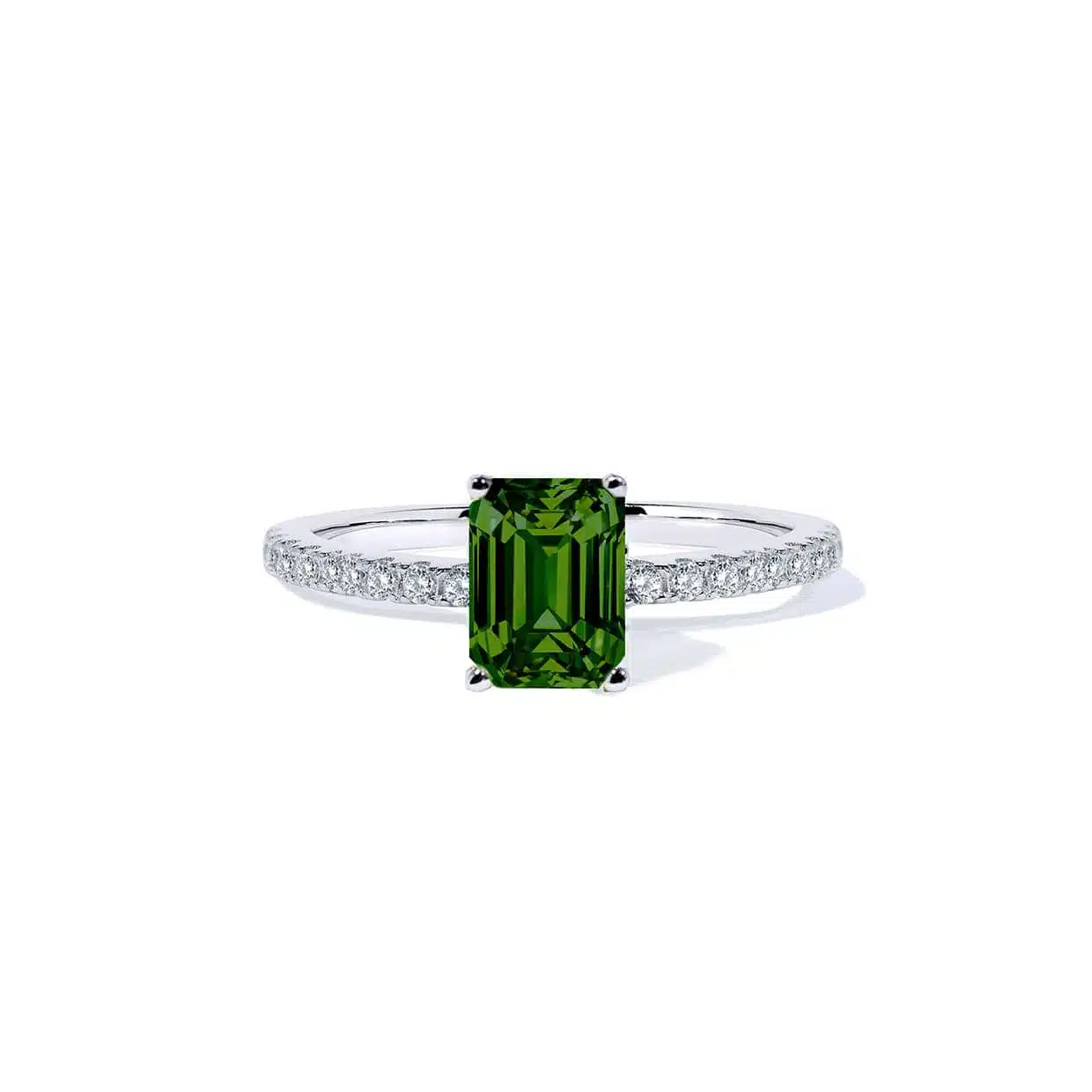 Oxford Grøn Radiant Solitaire Ring - Perfekt Gaveidé