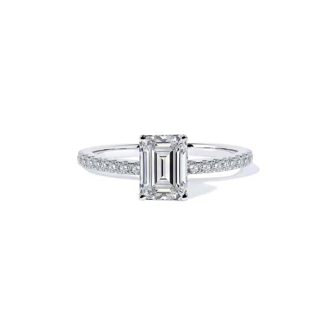 Oxford Hvid Radiant Solitaire Ring - Perfekt Gaveidé!