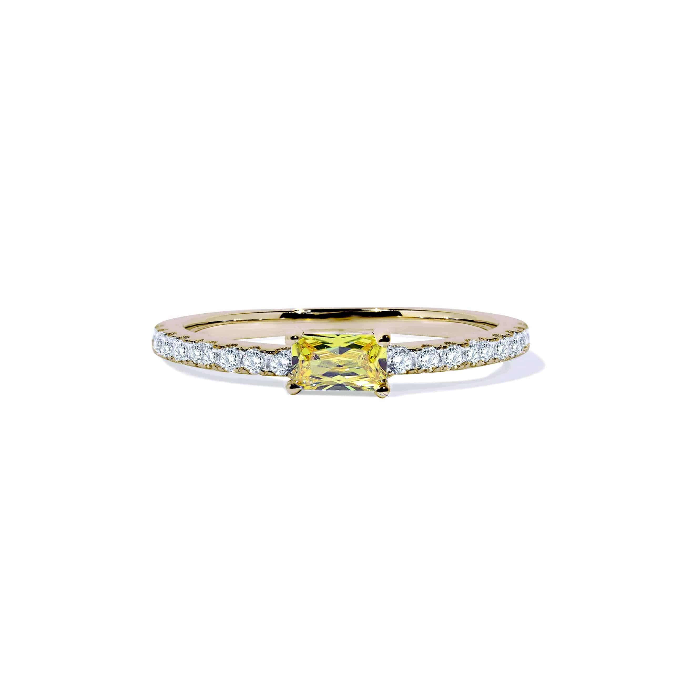 Oxford Gul Loveable Radiant Ring i Forgyldt Sølv