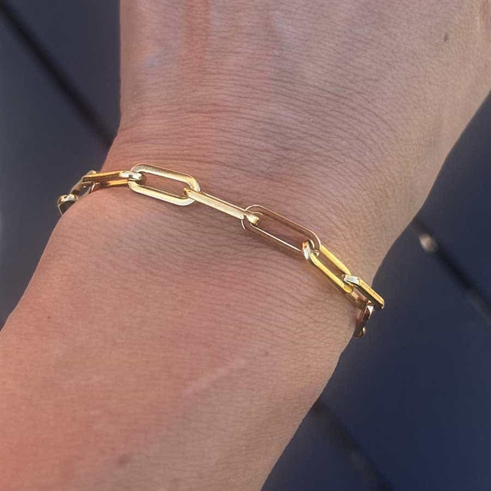 Luksuriøst 14K Guldbelagt Armbånd med CZ Sten