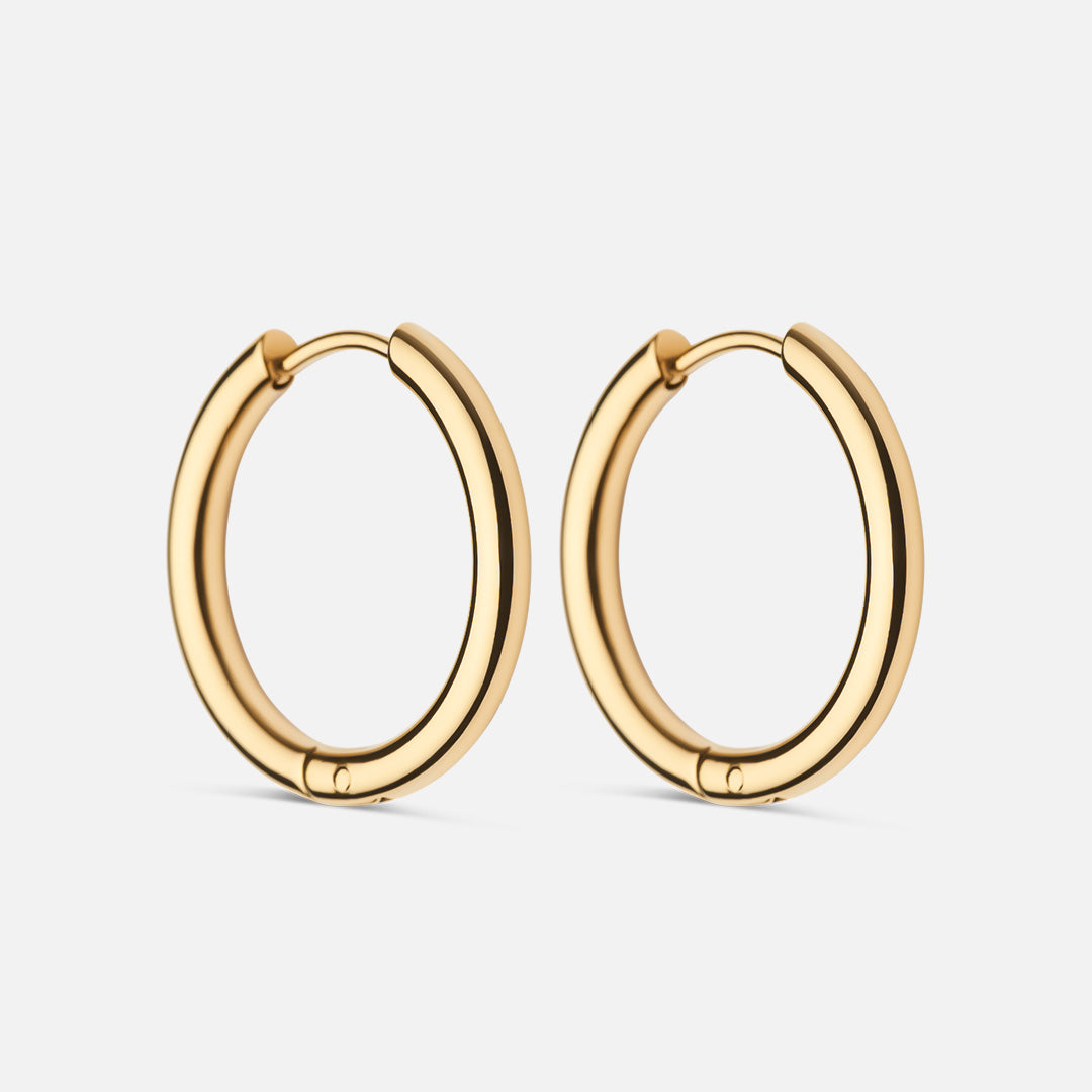 18K Guldbelagte Basic Hoops Øreringe - Elegant Design