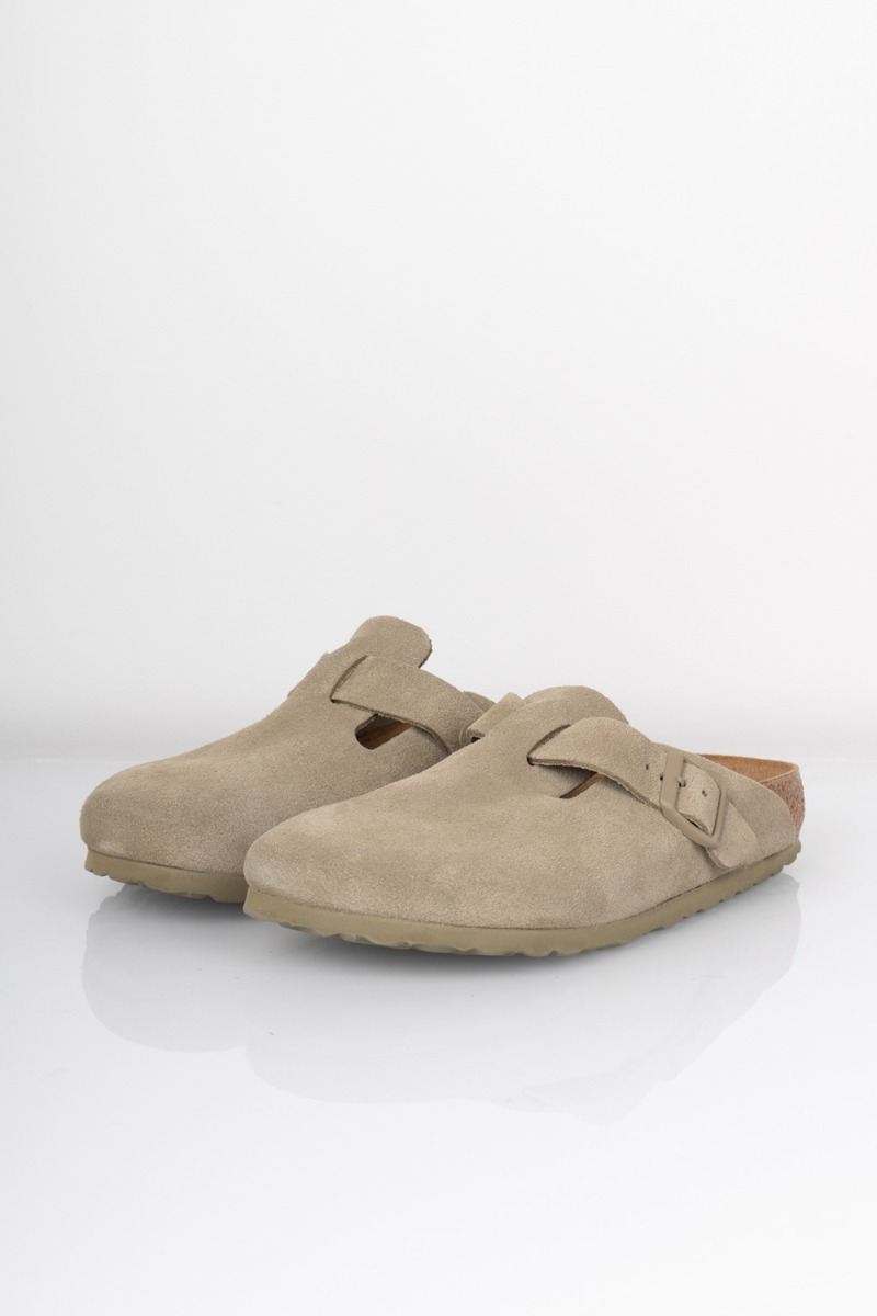 Birkenstock Sandaler - Boston Suede Leather - Faded Khaki