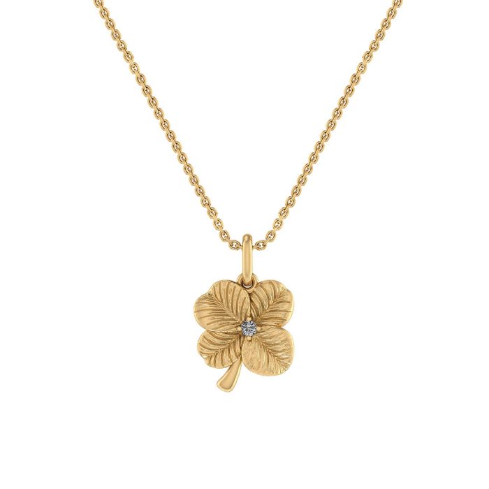 Catania Halskæde med Firkløver i Forgyldt Sølv