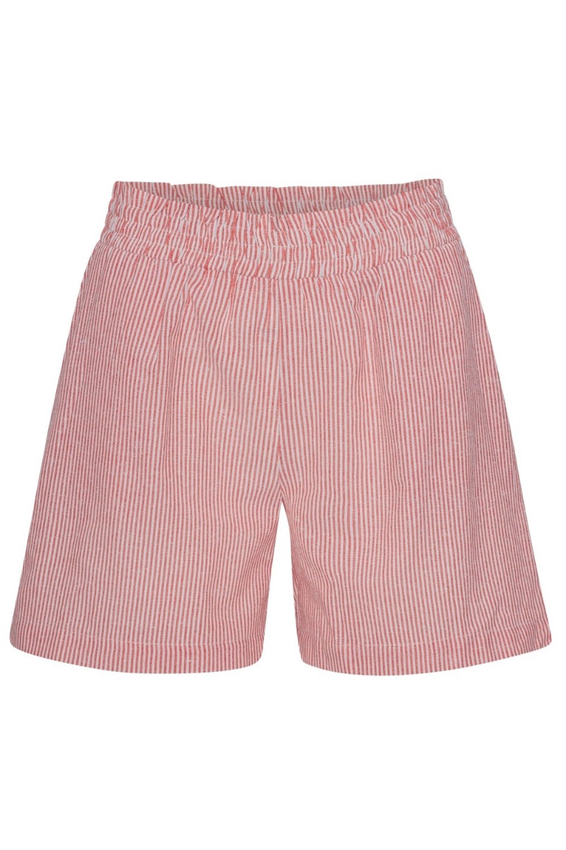 Continue - Shorts - Lis Stribede Shorts i Rød Stripe