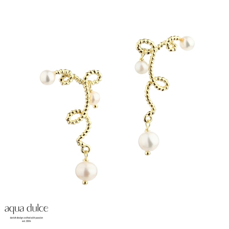 Swirl Love Stud Øreringe med Ferskvandsperler - Tilbud!