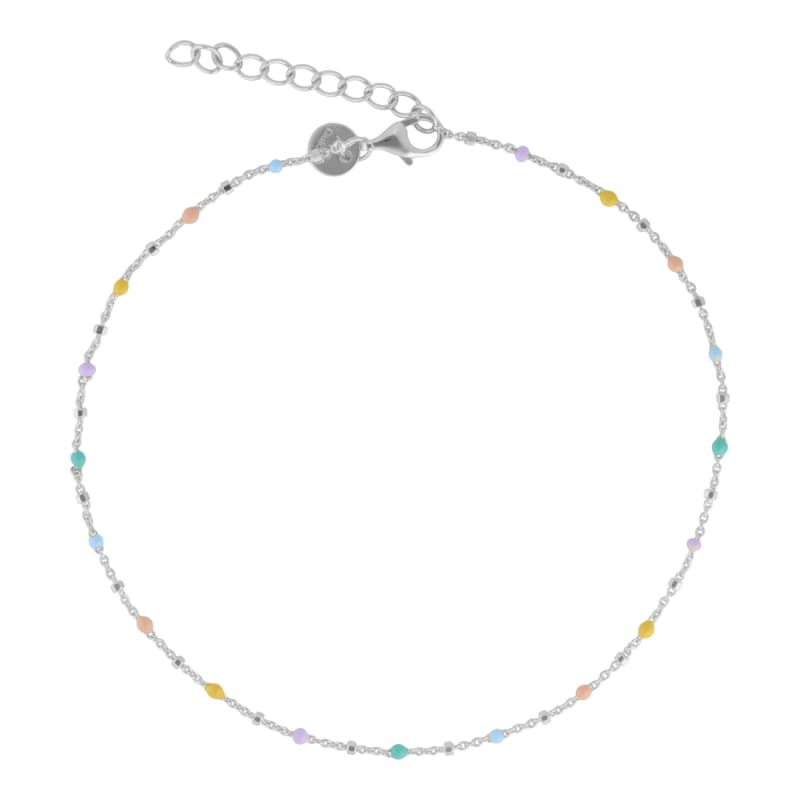 Becca Ankelkæde i Sterling Sølv med Pastel Dutter