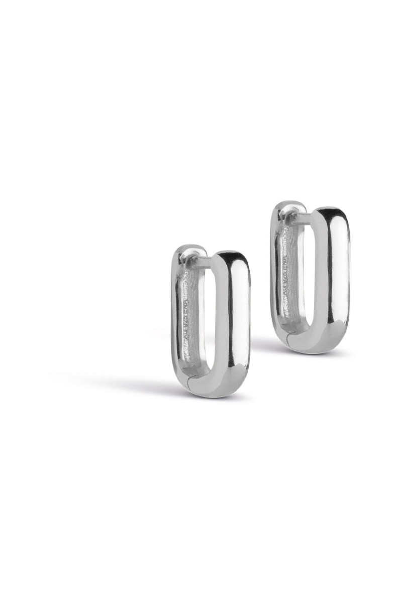 Enamel - Sølv øreringe - Firkantede Hoops 12 mm