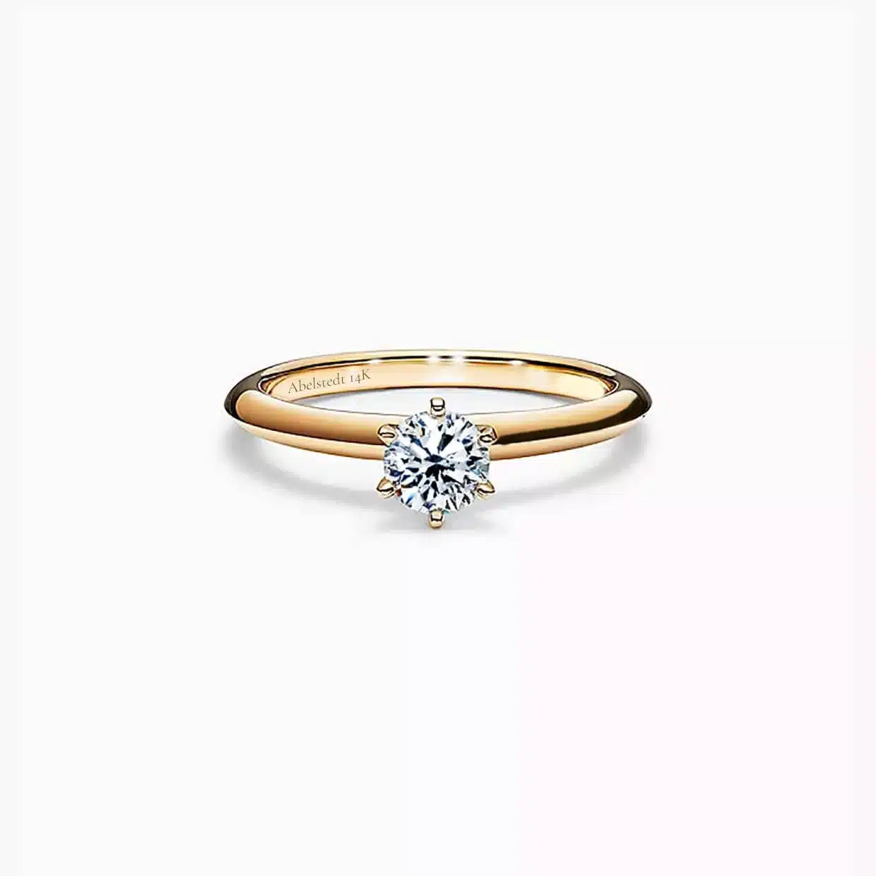 Rosen Forlovelsesring med Hvid Safir i Guld - Tidløse Smykker