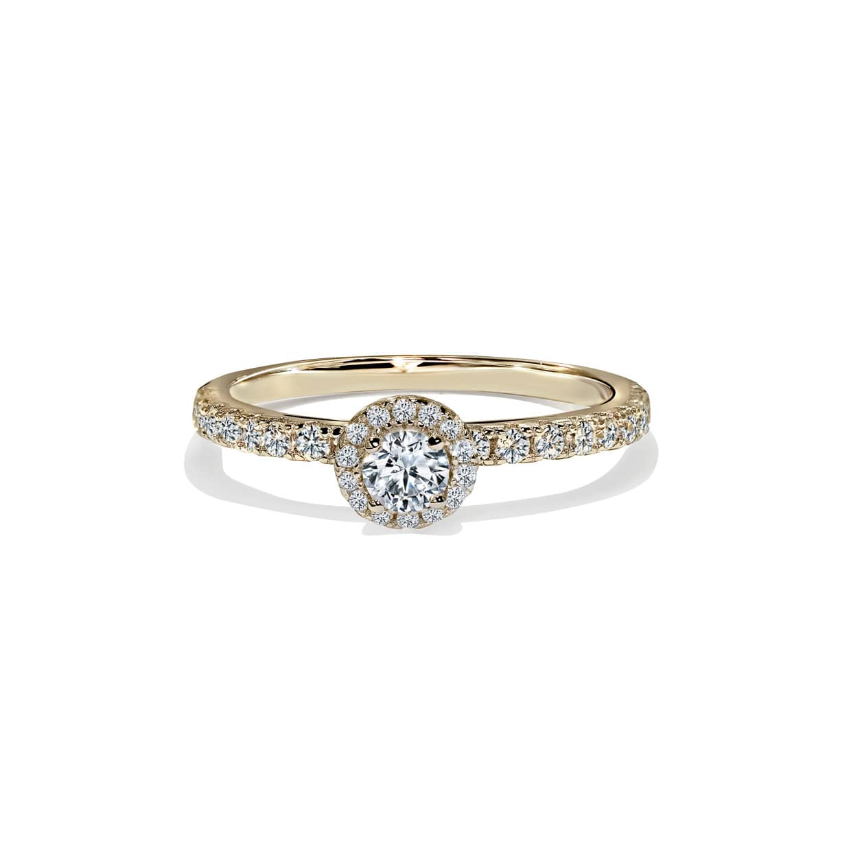 Palermo Forlovelsesring i Guld med Diamant Halo - Tilbud!