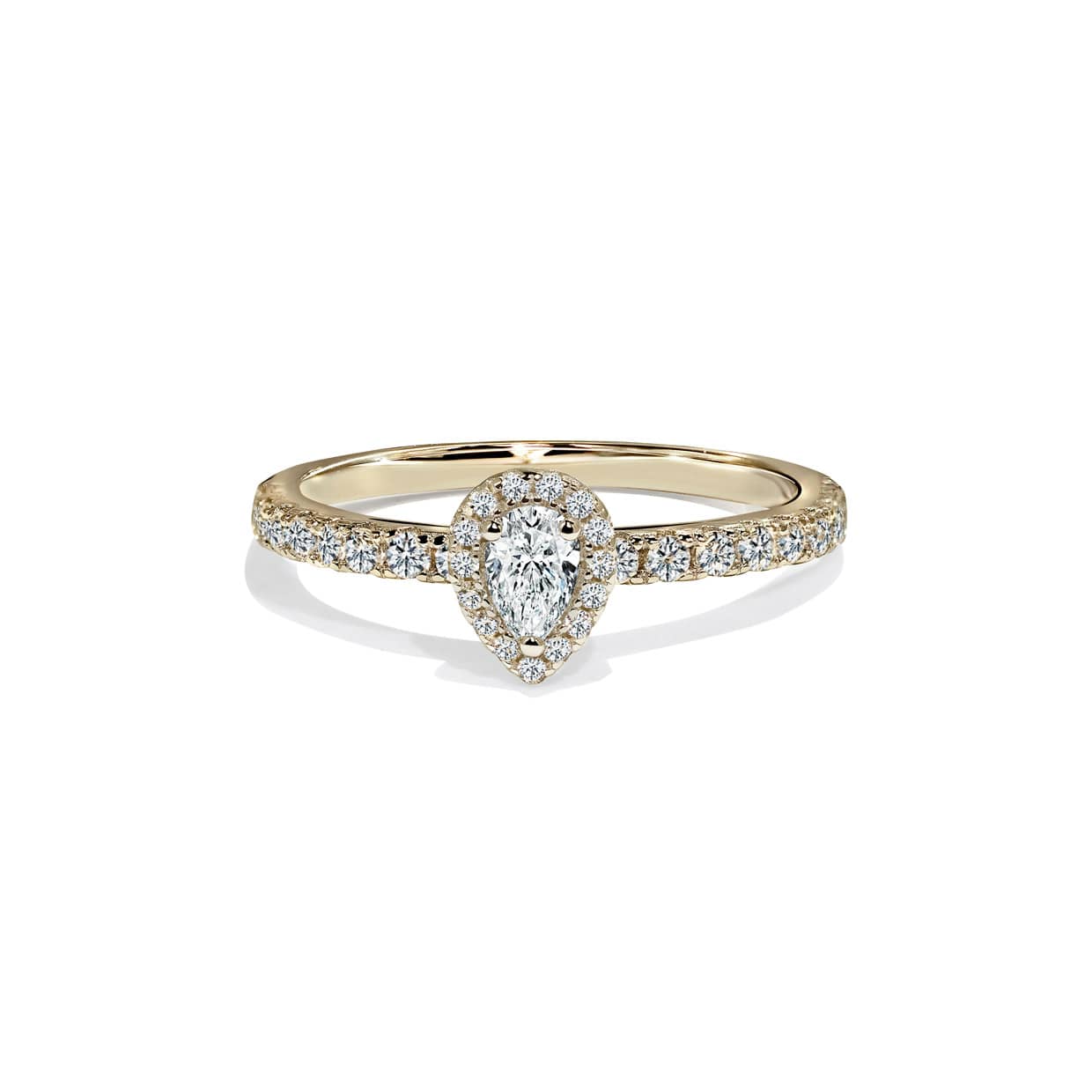 Firenze Forlovelsesring med Pæreformet Diamant - Eksklusiv!