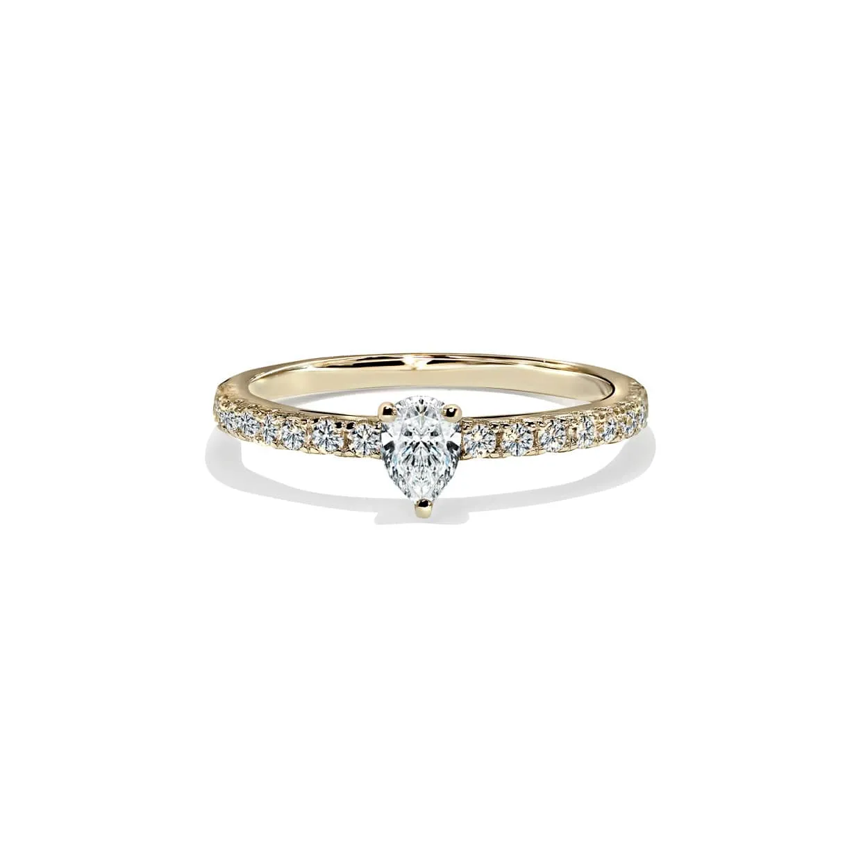 Oxford Pæreformet Solitaire Ring i Guld - Eksklusiv Gave