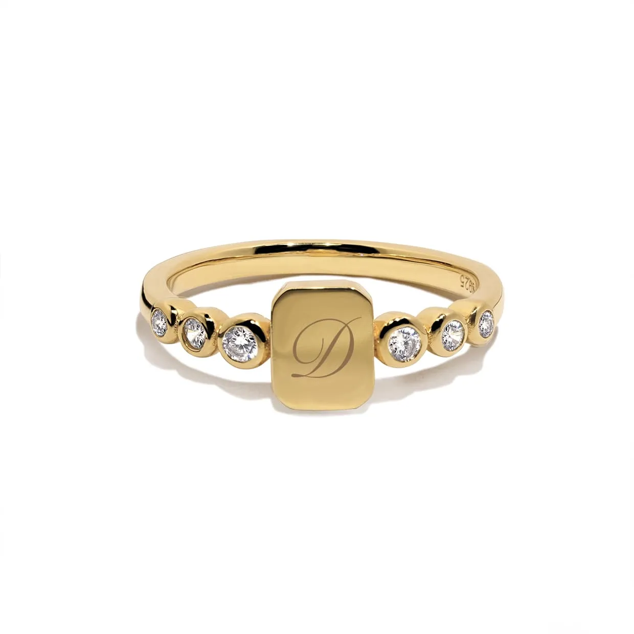 Oxford Signet Guld Ring - Personlig Indgravering Mulig