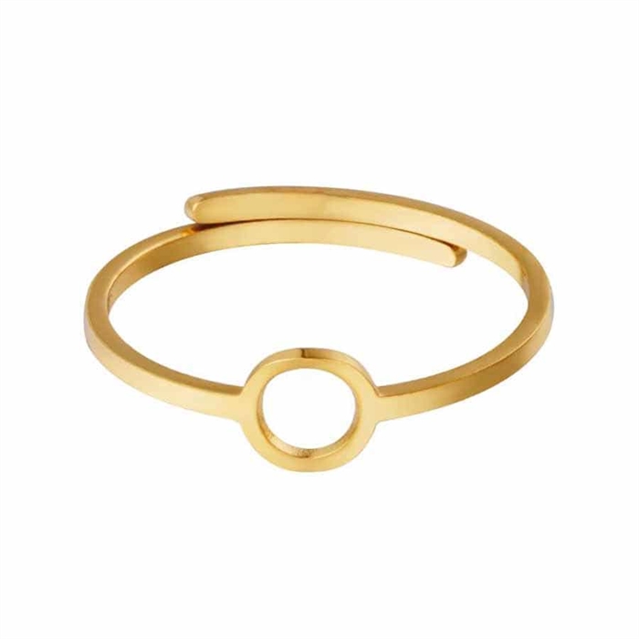 Justérbar ring i forgyldt ædelstål - Elegant og diskret