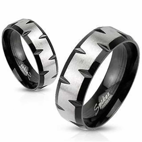Sortebelagt Ring i Rustfrit Stål – Forlovelsesring