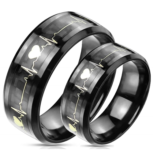 Heartbeat Forlovelsesring i PVD Belægning - Elegant Design