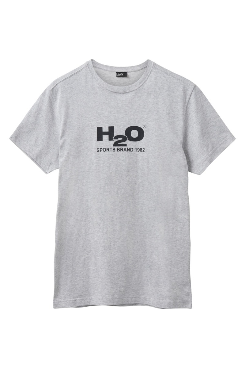 H2O Logo T-shirt i lys grå - Unisex tilbud