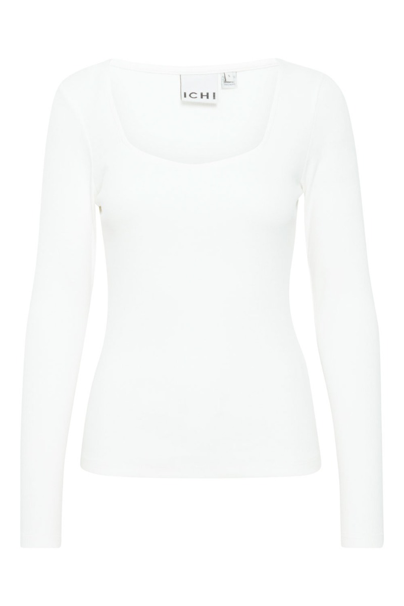 Ichi - Bluse - Ih Oreta Ls - Cloud Dancer på tilbud!