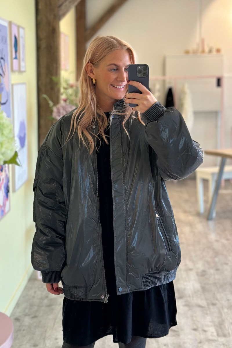 Ichi - Oversized Jakke - Ih Honopa Ja - Asphalt Grå