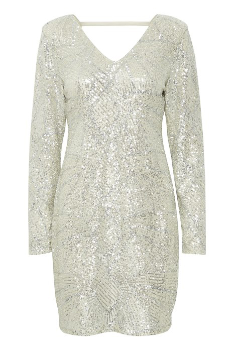 Ichi - Festkjole med palietter - Frosted Almond Udsalg