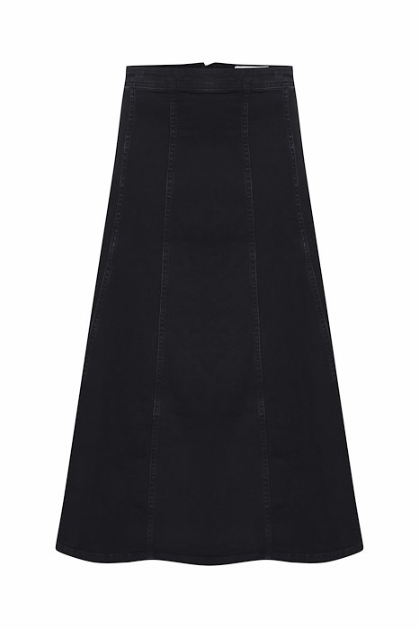 Ichi - Elegant A-snit Nederdel i Vasket Sort