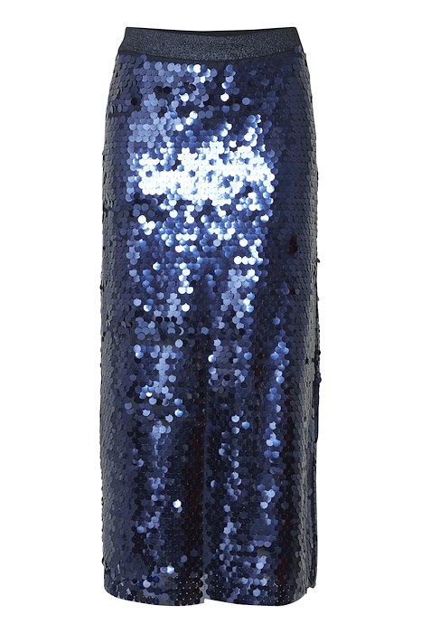 Ichi - Festlig nederdel med blå palietter - Maritime Blue