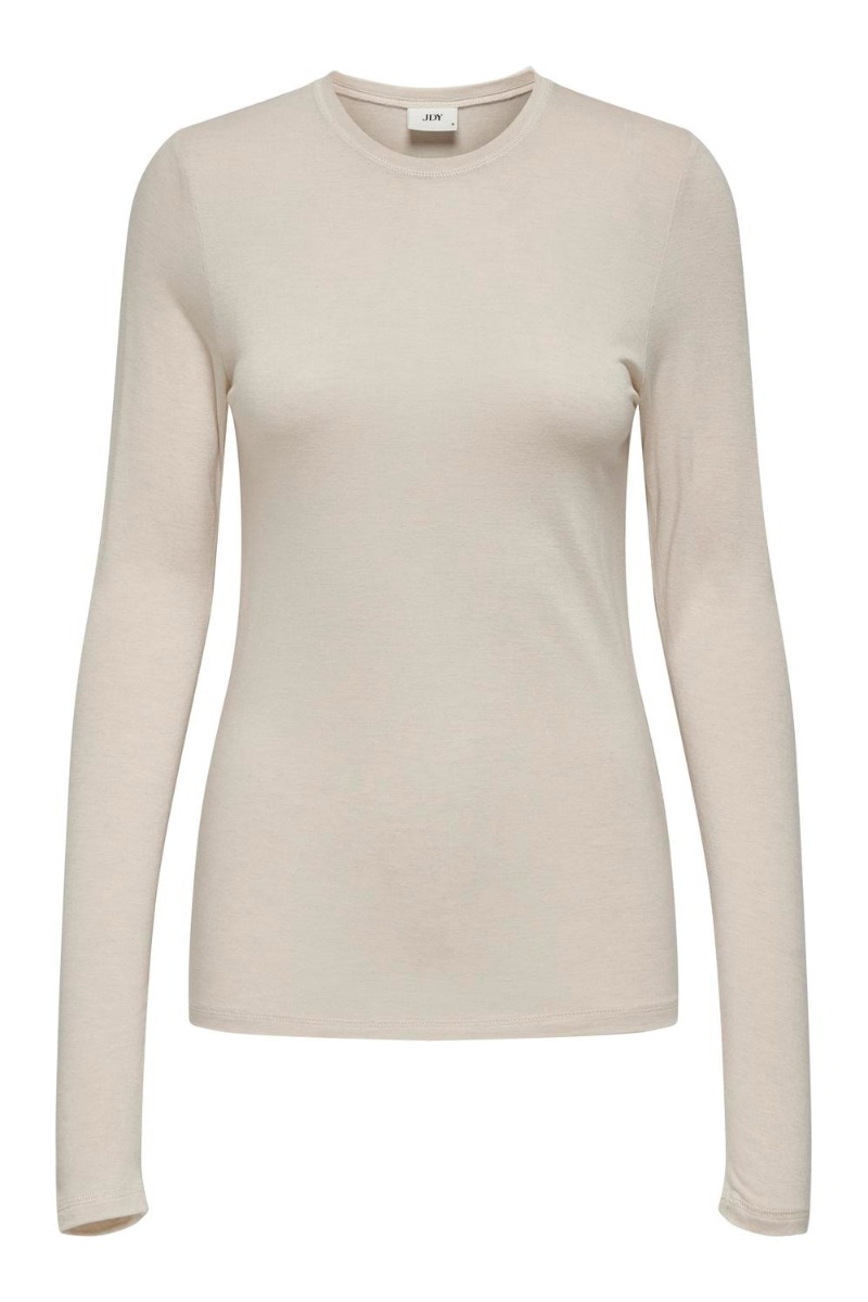 JDY - Bluse i uldblanding - Suma LS Top - Beige