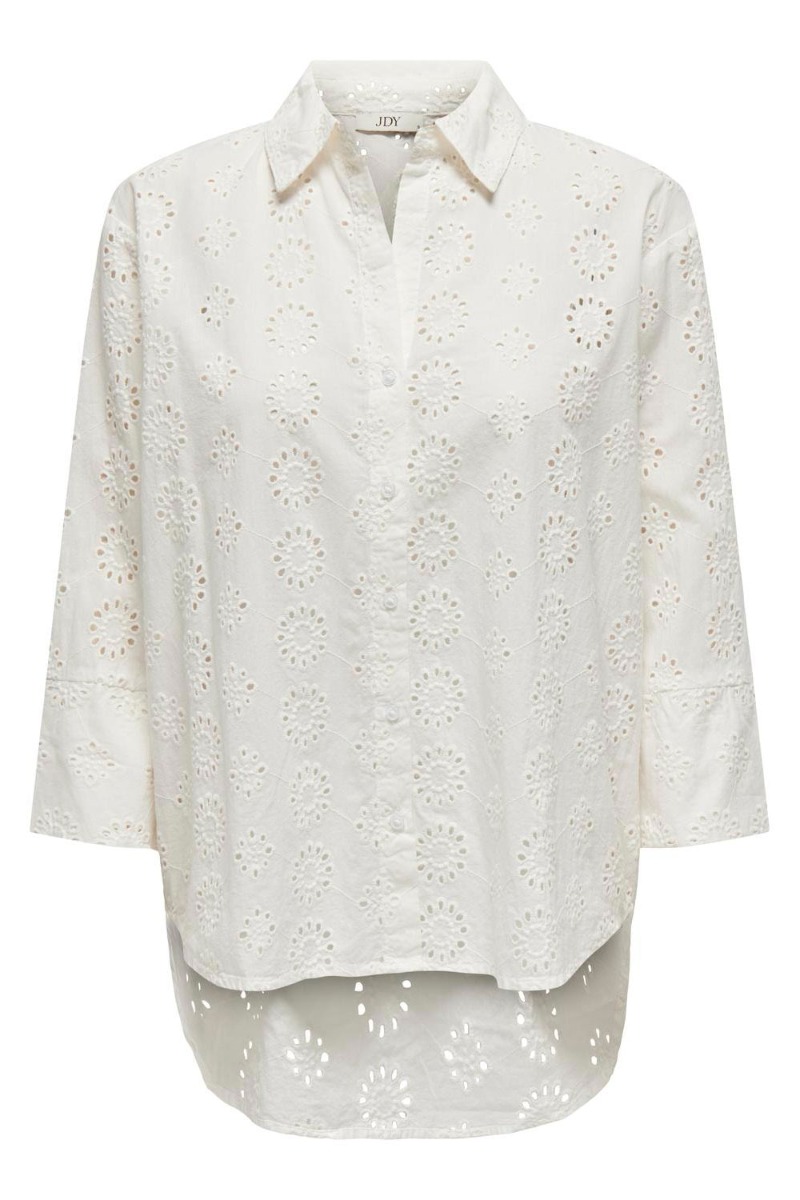 Jdy - Hvid Skjorte i Blonder - Cloud Dancer Stil